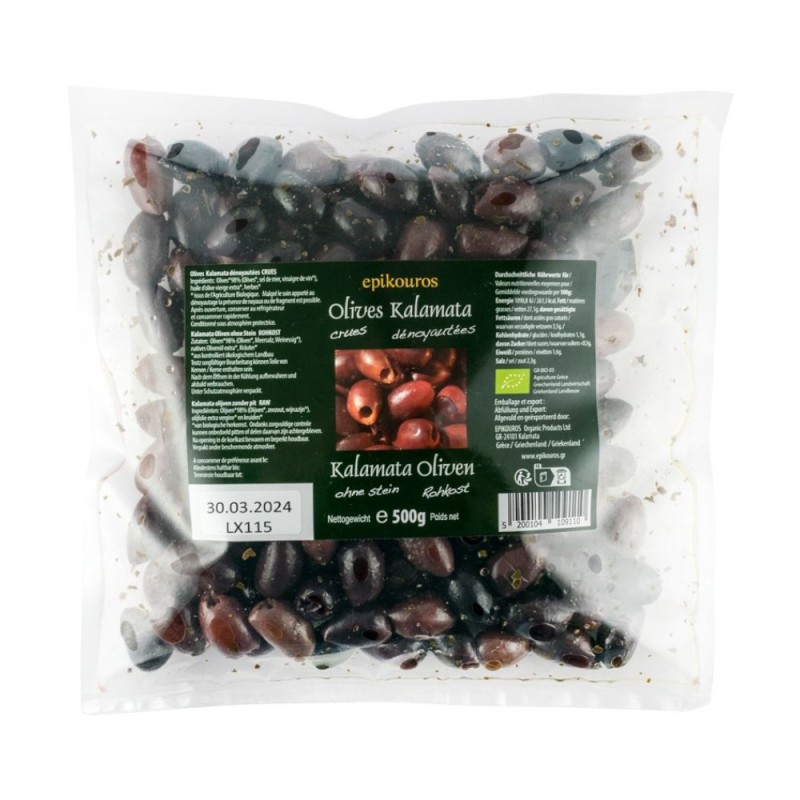 Set 2 x Masline Kalamata Bio, Crude, fara Samburi, Epikouros, 500 g