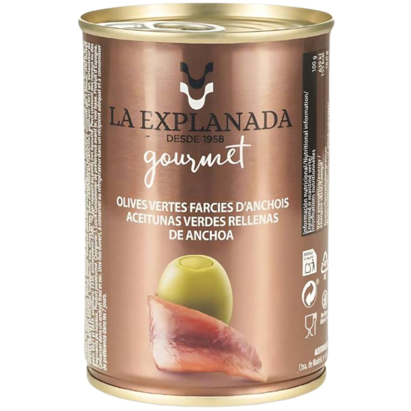 Set 2 x Masline Verzi Umplute cu Ansoa, Manzanilla, 280 g