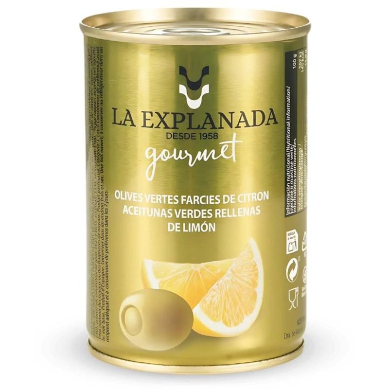 Set 2 x Masline Verzi Umplute cu Lamaie, Manzanilla, 280 g