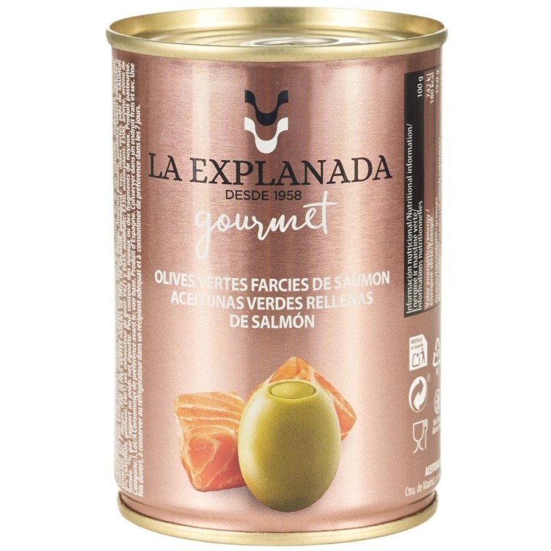 Set 2 x Masline Verzi Umplute cu Somon, Manzanilla, 280 g