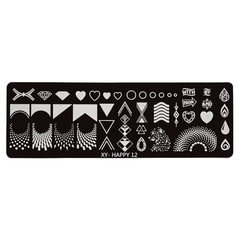 Set 2 x Matrita Metalica Stampila Unghii Luxorise, Abstract Love