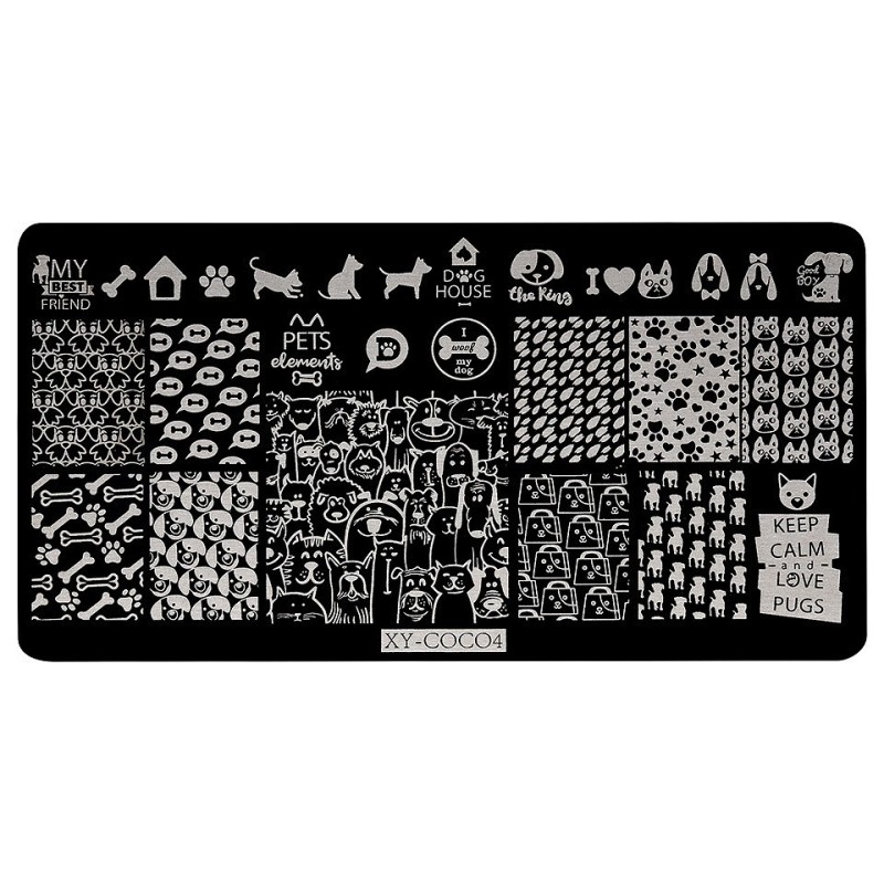 Set 2 x Matrita Metalica Stampila Unghii Luxorise, Always Happy Xy-Coco4