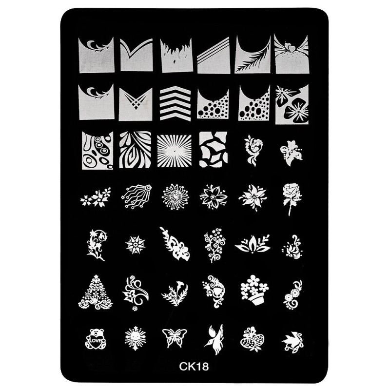 Set 2 x Matrita Metalica Stampila Unghii Luxorise, Artist Rebellion Ck18