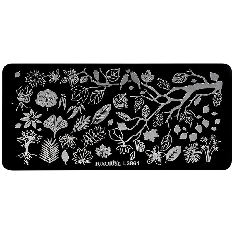 Set 2 x Matrita Metalica Stampila Unghii Luxorise, Back To Nature