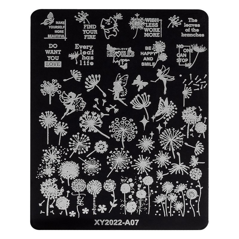 Set 2 x Matrita Metalica Stampila Unghii Luxorise, Bloom Temptation A07