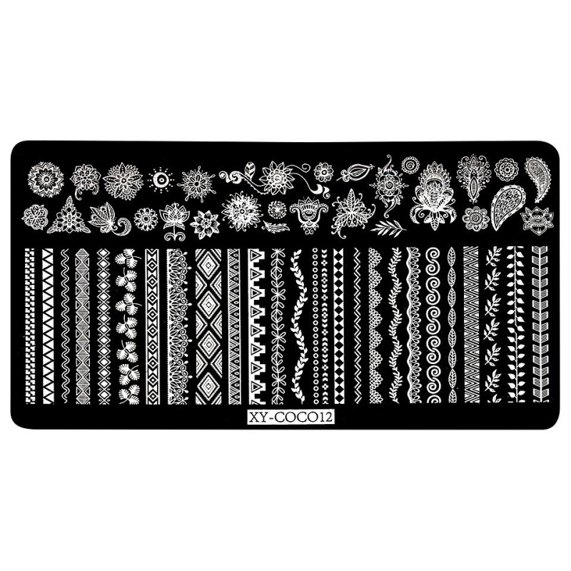 Set 2 x Matrita Metalica Stampila Unghii Luxorise, Bohemian Flirt Xy-Coco12