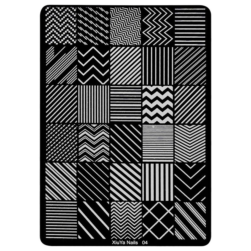 Set 2 x Matrita Metalica Stampila Unghii Luxorise, Crazy Lines Nails-04