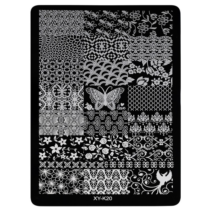 Set 2 x Matrita Metalica Stampila Unghii Luxorise, Divine Touch Xy-K20