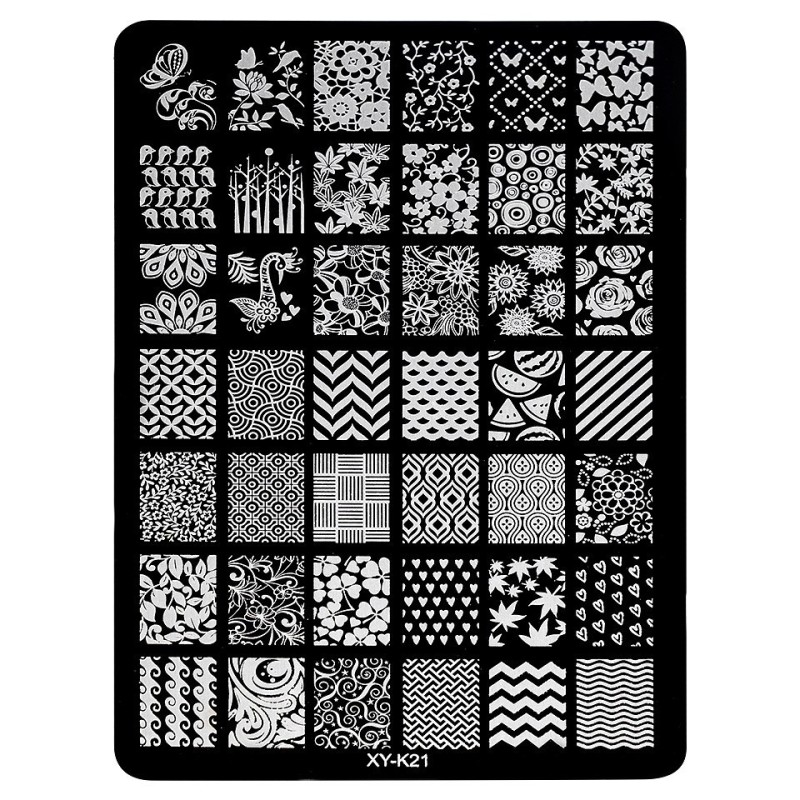 Set 2 x Matrita Metalica Stampila Unghii Luxorise, Feel Good Xy-K21