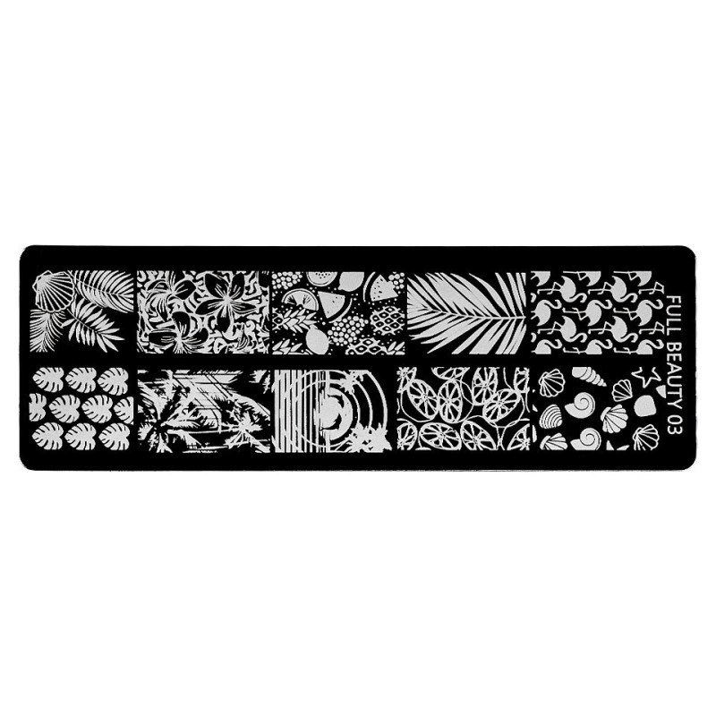 Set 2 x Matrita Metalica Stampila Unghii Luxorise, Fiesta Leaves