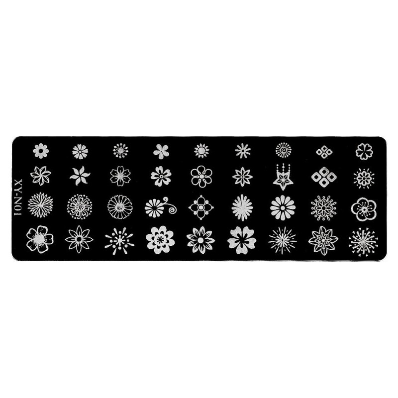 Set 2 x Matrita Metalica Stampila Unghii Luxorise, Flower Energy