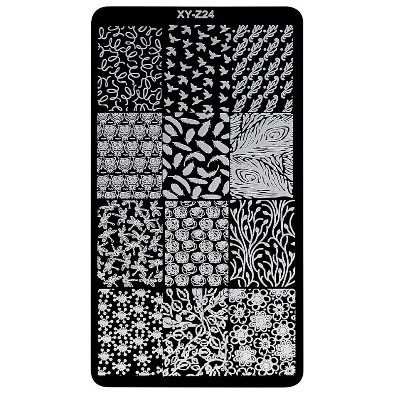 Set 2 x Matrita Metalica Stampila Unghii Luxorise, Fragile Energy Xy-Z24