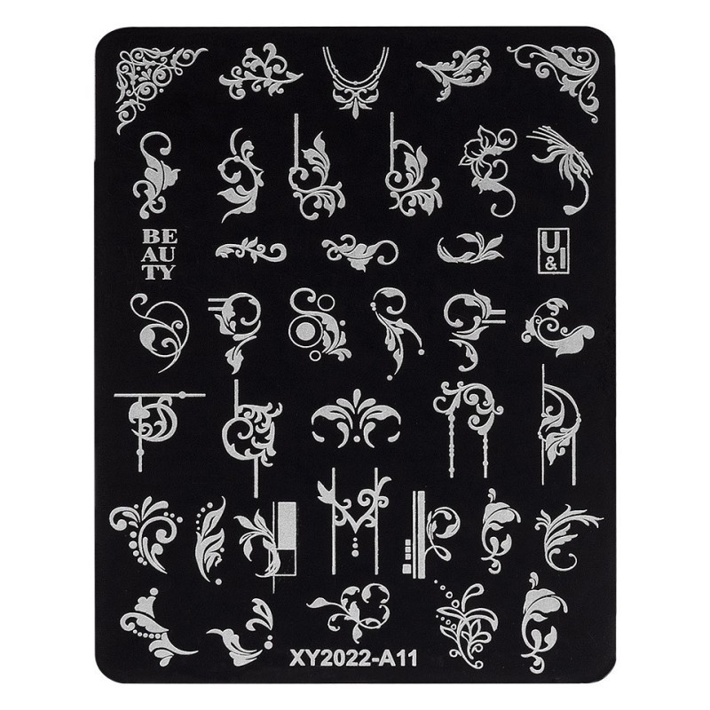 Set 2 x Matrita Metalica Stampila Unghii Luxorise, Graceful Scent A11