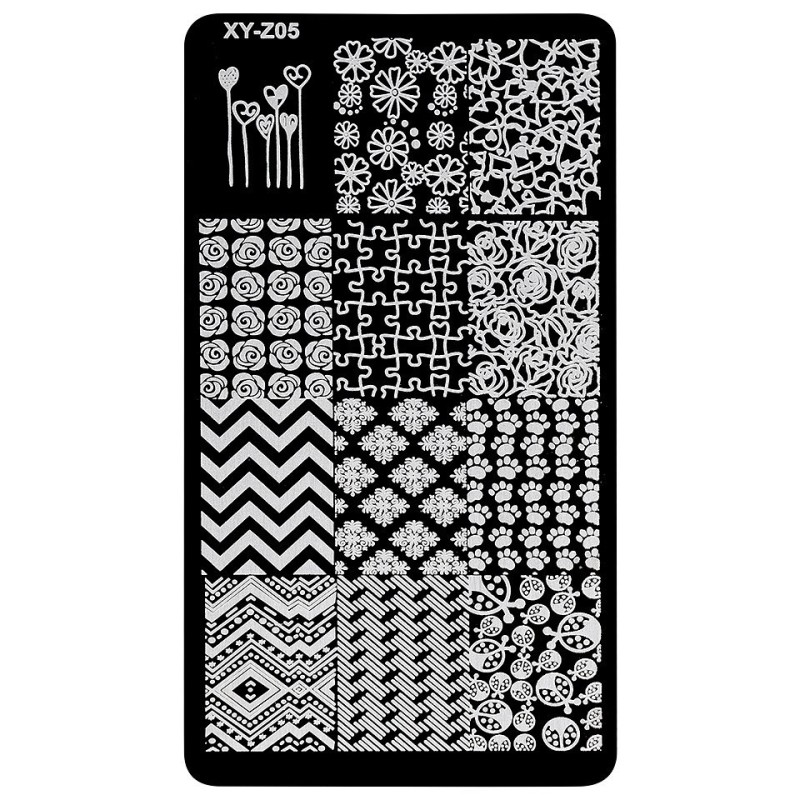 Set 2 x Matrita Metalica Stampila Unghii Luxorise, Illusion Song Xy-Z05