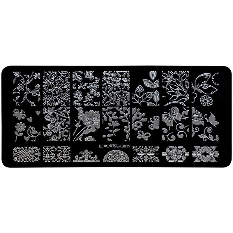 Set 2 x Matrita Metalica Stampila Unghii Luxorise, Impressive Nature