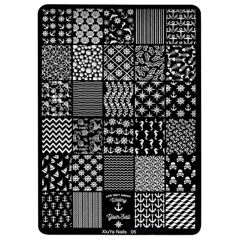 Set 2 x Matrita Metalica Stampila Unghii Luxorise, In The Summer Nails-05