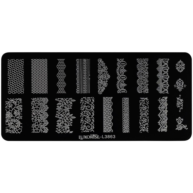 Set 2 x Matrita Metalica Stampila Unghii Luxorise, Julliet Dress