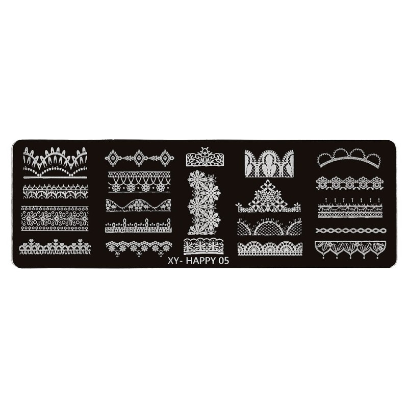 Set 2 x Matrita Metalica Stampila Unghii Luxorise, Lace Dress