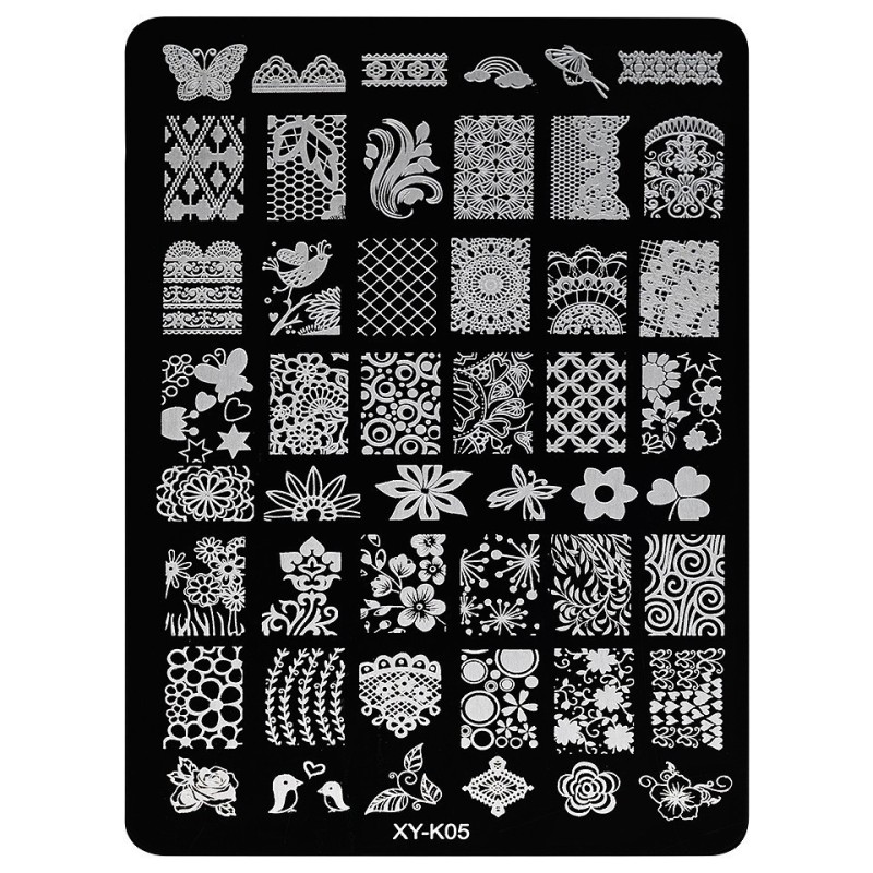 Set 2 x Matrita Metalica Stampila Unghii Luxorise, Lady'S Night Xy-K05