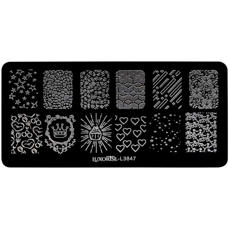 Set 2 x Matrita Metalica Stampila Unghii Luxorise, Madly In Love