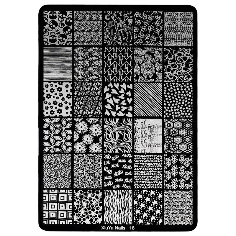 Set 2 x Matrita Metalica Stampila Unghii Luxorise, Mixed Signals Nails-16