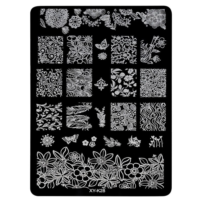 Set 2 x Matrita Metalica Stampila Unghii Luxorise, Must Have Xy-K28