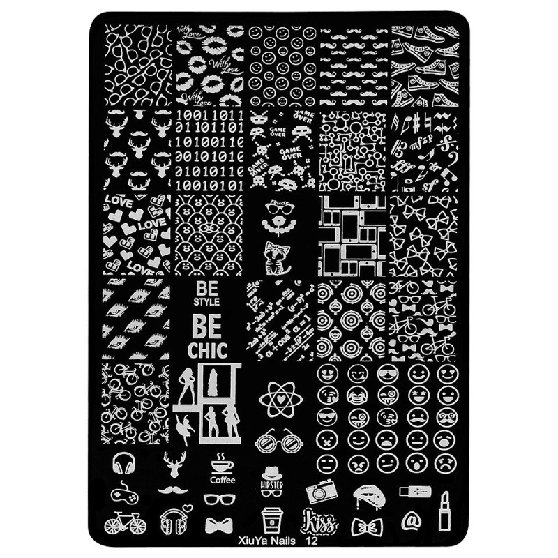 Set 2 x Matrita Metalica Stampila Unghii Luxorise, My Life Nails-12