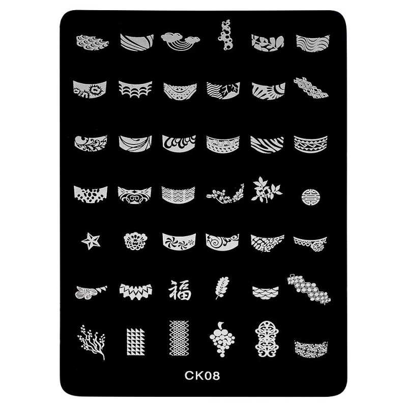 Set 2 x Matrita Metalica Stampila Unghii Luxorise, My Way Ck08