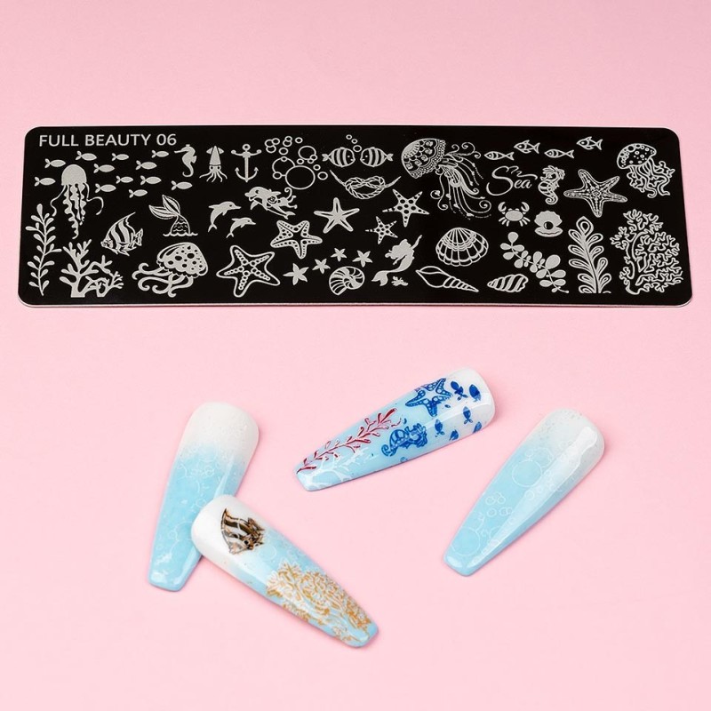 Set 2 x Matrita Metalica Stampila Unghii Luxorise, Ocean View
