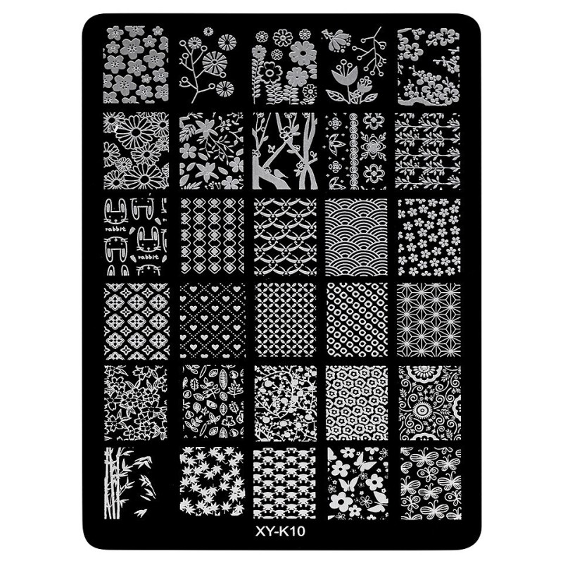 Set 2 x Matrita Metalica Stampila Unghii Luxorise, Perfect Hug Xy-K10