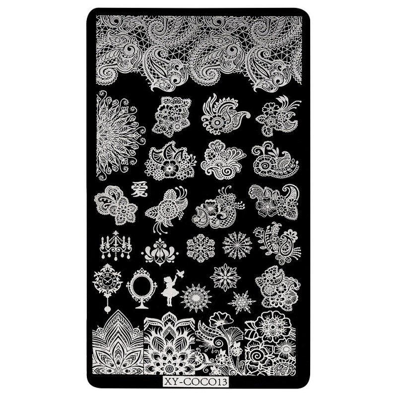 Set 2 x Matrita Metalica Stampila Unghii Luxorise, Precious Parade Xy-Coco13