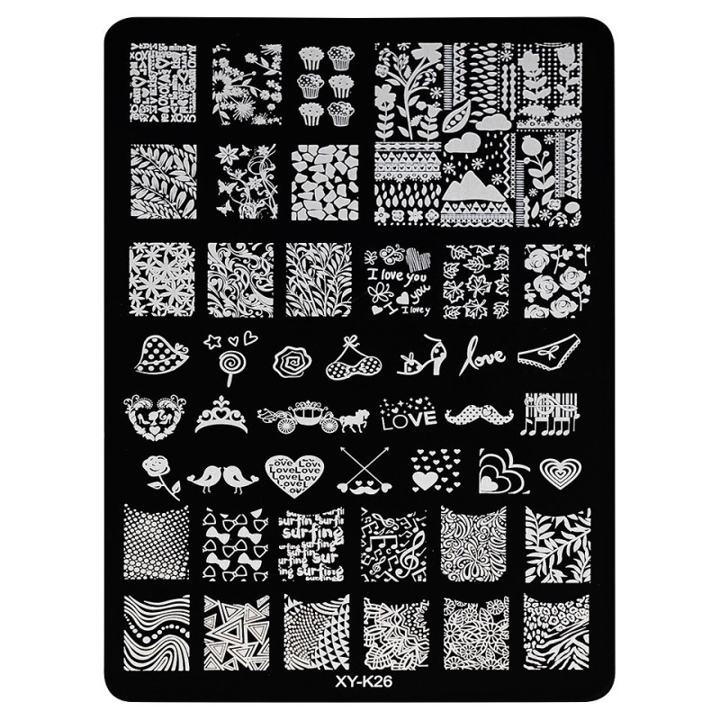 Set 2 x Matrita Metalica Stampila Unghii Luxorise, Rare Frame Xy-K26