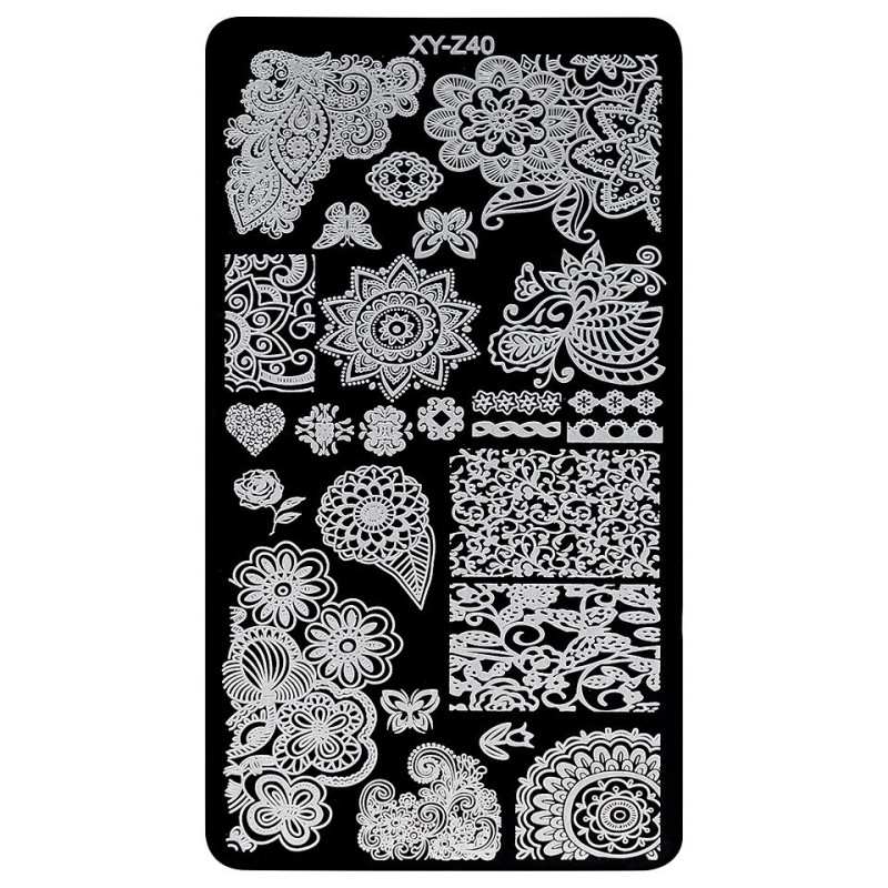 Set 2 x Matrita Metalica Stampila Unghii Luxorise, Romantic Inspiration Xy-Z40