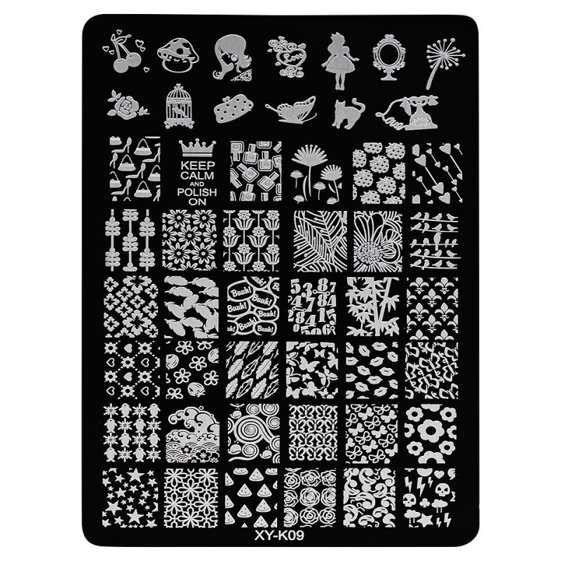 Set 2 x Matrita Metalica Stampila Unghii Luxorise, Silhouette Mirage Xy-K09