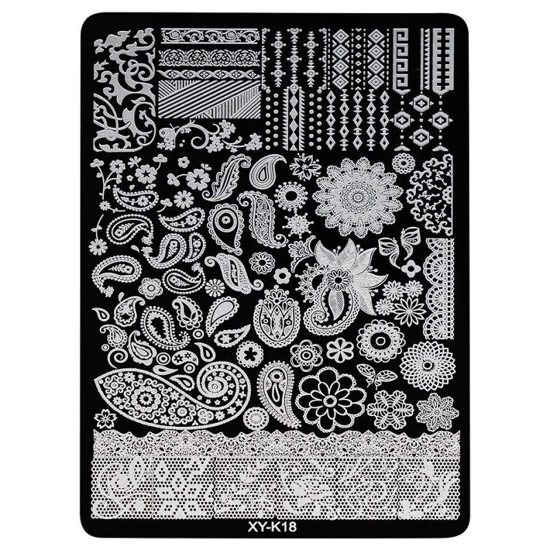 Set 2 x Matrita Metalica Stampila Unghii Luxorise, Spoil The Sun Xy-K18