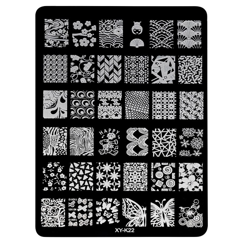 Set 2 x Matrita Metalica Stampila Unghii Luxorise, Still Beautiful Xy-K22