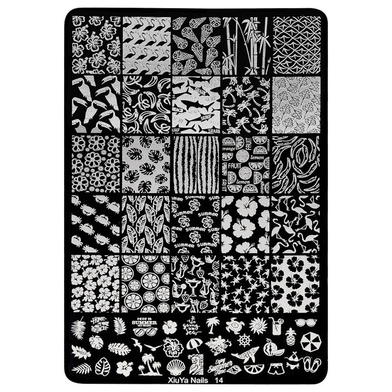 Set 2 x Matrita Metalica Stampila Unghii Luxorise, Summer Grace Nails-14