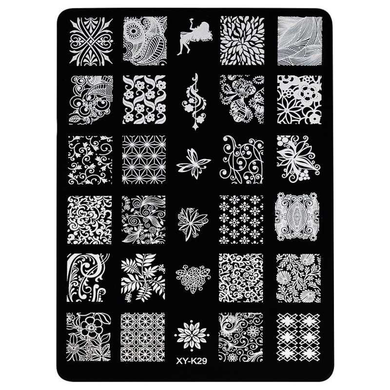 Set 2 x Matrita Metalica Stampila Unghii Luxorise, Unboxing Styles Xy-K29