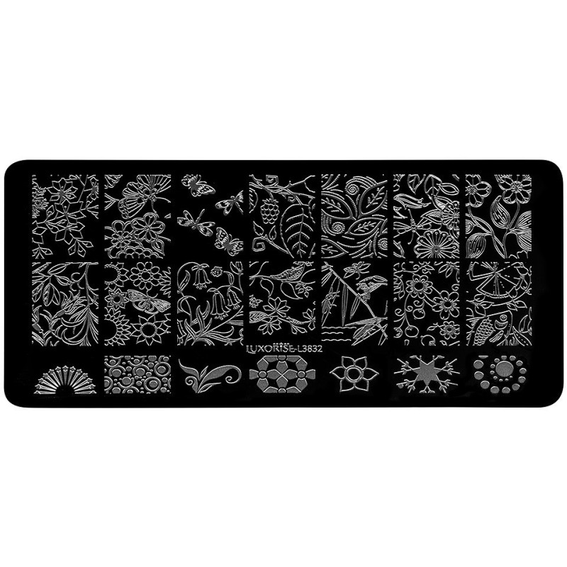 Set 2 x Matrita Metalica Stampila Unghii Luxorise, Utopian Nature