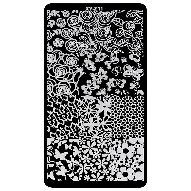 Set 2 x Matrita Metalica Stampila Unghii Luxorise, Zen Garden Xy-Z11