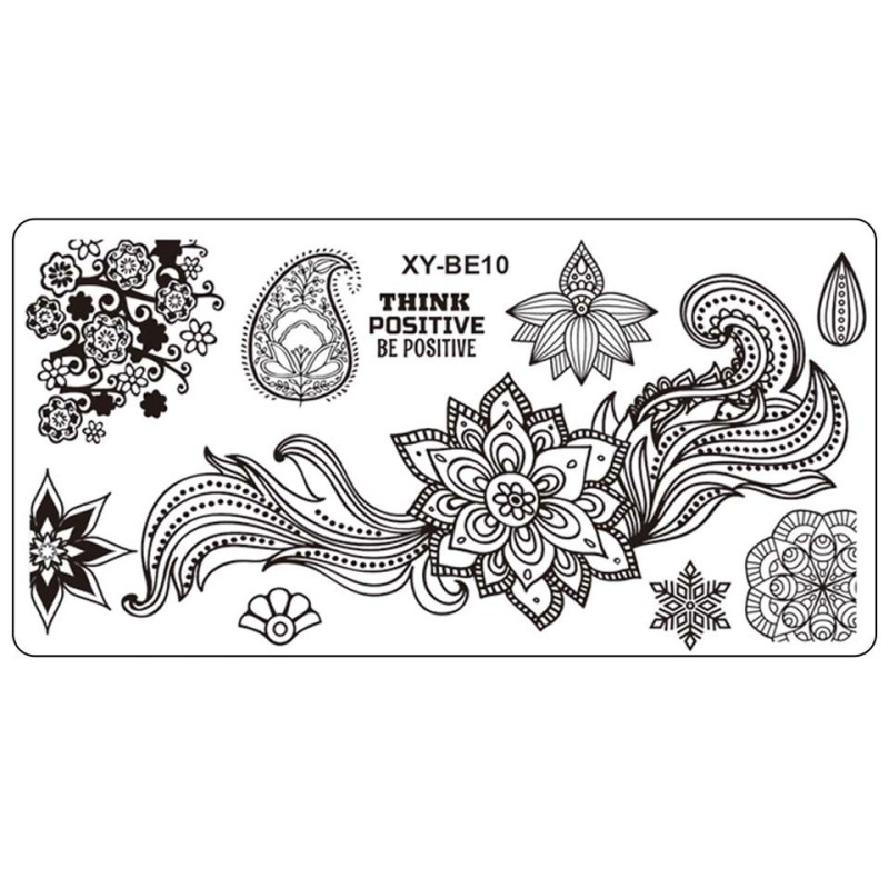 Set 2 x Matrita Metalica Stampila Unghii Xy-Be10, Mandala