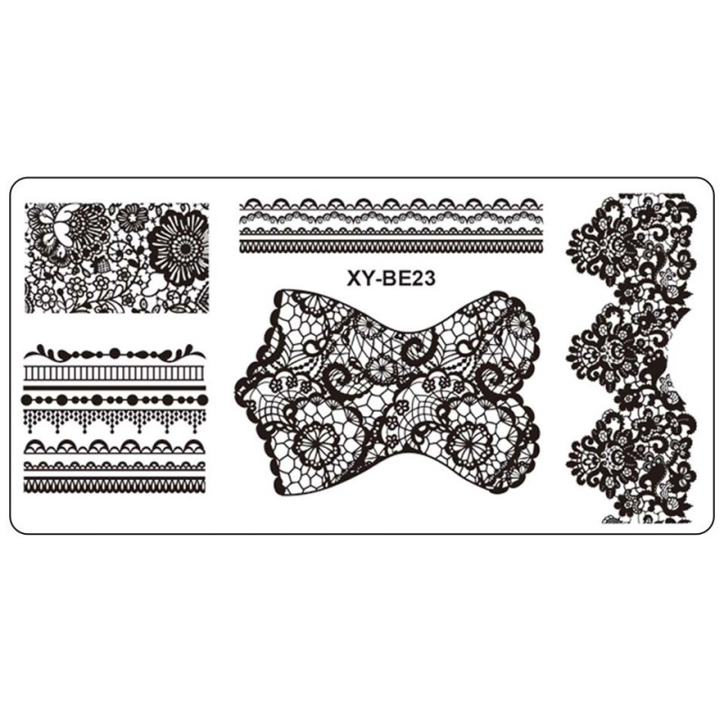 Set 2 x Matrita Metalica Stampila Unghii Xy-Be23, Mandala