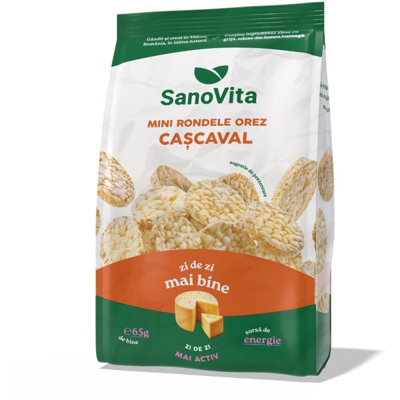 Set 2 x Mini-rondele din Orez cu Cascaval, Sanovita, 65 g