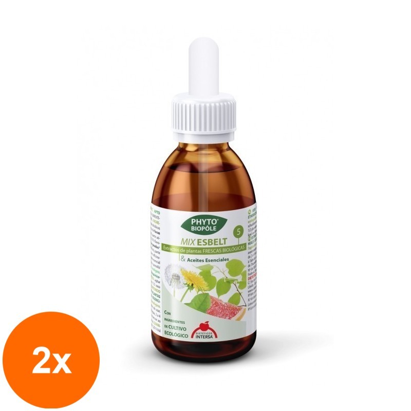 Set 2 x Mix 5 din Plante, Esbelt, Depurativ si Controlul Greutatii, 50 ml Phyto-Biopole