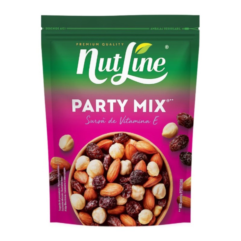 Set 2 x Mix de Stafide, Alune de Padure si Migdale, Nutline Party Mix, 150 g