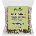 Set 2 x Mix din 4 feluri de Piper Negru, Alb, Rosu si Verde, Bio, 50 g, Pronat