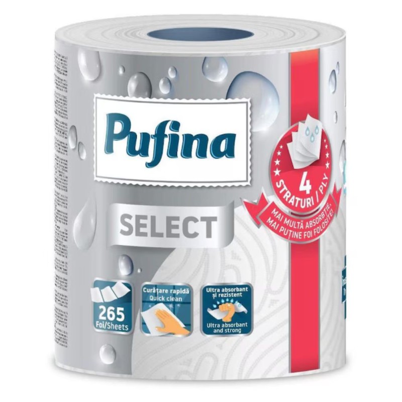 Set 2 x Monorola Pufina Select, 4 Straturi, 1 Rola, 40.28 m, 265 Foi