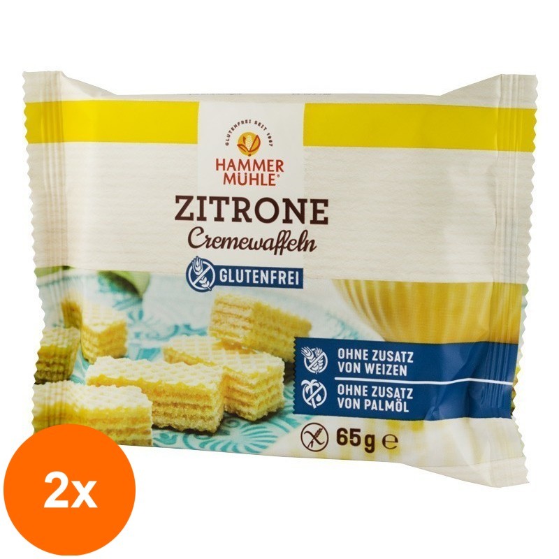 Set 2 x Napolitane cu Crema de Lamaie, 65 g Hammer Muhle