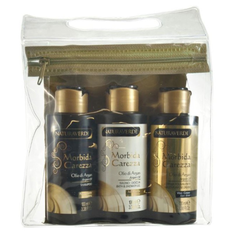 Set 2 x Naturaverde: Sampon 100 ml, Gel de Dus 100 ml, Crema de Corp 100 ml si Borseta