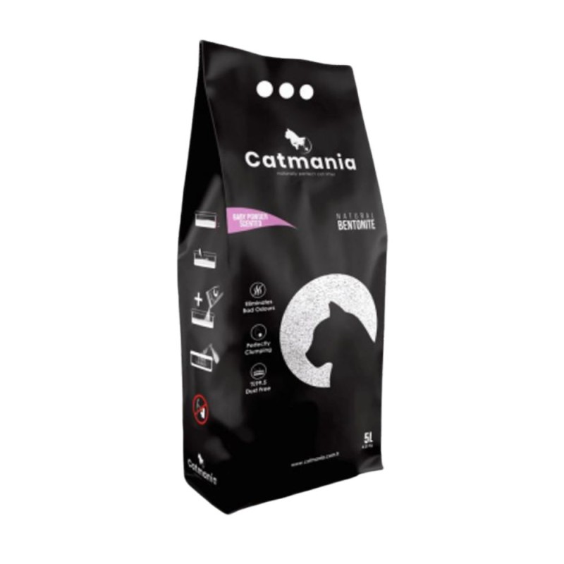 Set 2 x Nisip pentru Litiera Catmania Bentonita, Baby Powder, 5 l